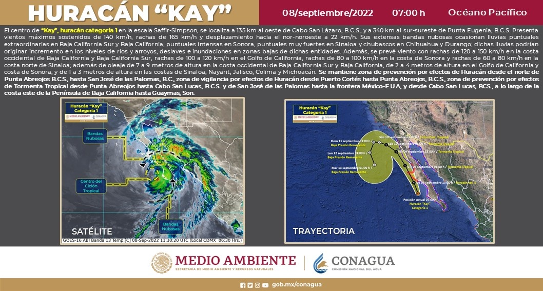 La Jornada Hurac N Kay Provocar Lluvias Y Fuertes Vientos En Bc Y Bcs