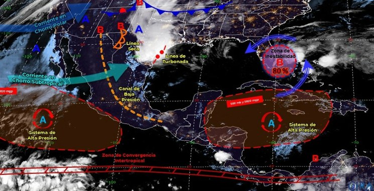 La Jornada SMN pronostica lluvias al noreste y sur de México