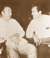 Carlos Fuentes con Pablo Neruda