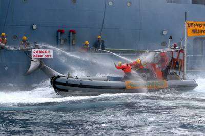 Confronta Greenpeace a cazadores de ballenas
