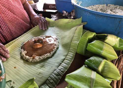 Tamal de iguana, tradición zapoteca.