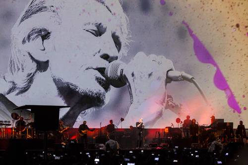 El cofundador de Pink Floyd, durante su presentación en el Zócalo capitalino, en 2016.