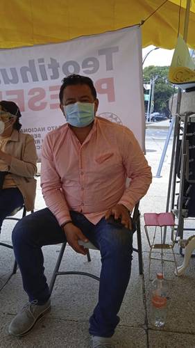 José Enrique Vidal comenzó su protesta ayer al mediodía.