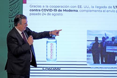 La mañana de ayer, Marcelo Ebrard estuvo presente en la conferencia matutina realizada en Palacio Nacional, para hablar de la entrega de vacunas.