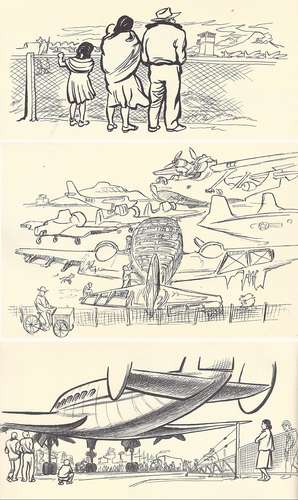 Dibujos de Alberto Beltrán, para el libro Todo empezó en domingo, proporcionados por la articulista.
