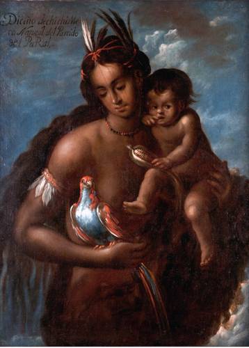 India chichimeca, de Manuel Arellano (1711), parte de la exposición Tornaviaje: arte iberoamericano realizada en Madrid.
