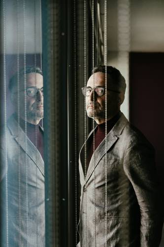 Jorge Drexler durante una entrevista para presentar su disco Tinta y tiempo, en las oficinas de Sony, en Madrid.