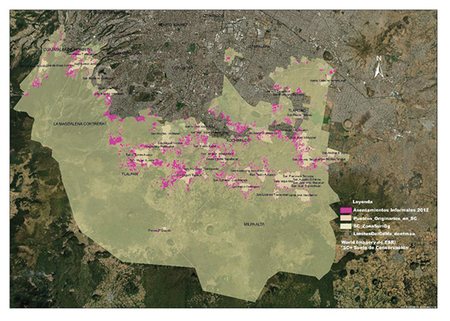 Distribución de los AHI y Pueblos originarios en Suelo de Conservación.