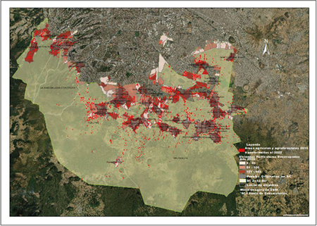 Áreas que sufren transformación en las actividades agrícolas y agroforestales del 2015 al 2022 en Suelo de Conservación.