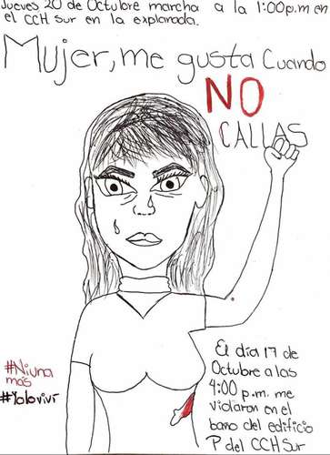 Dibujo elaborado por la joven del plantel Sur que denunció haber sido violada en las instalaciones del colegio.