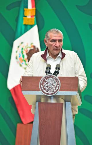 El titular de Gobernación, Adán Augusto López Hernández, participó ayer en la conferencia matutina presidencial desde La Paz, Baja California Sur.