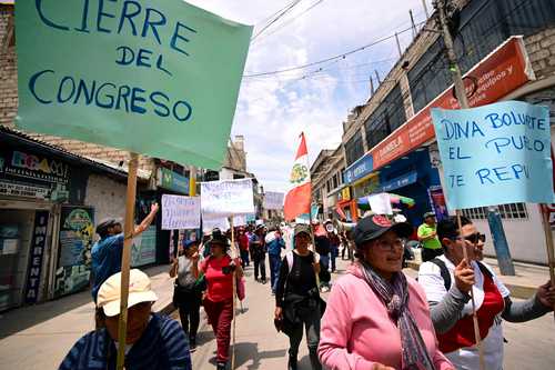 Manifestación en Abancay, Perú.