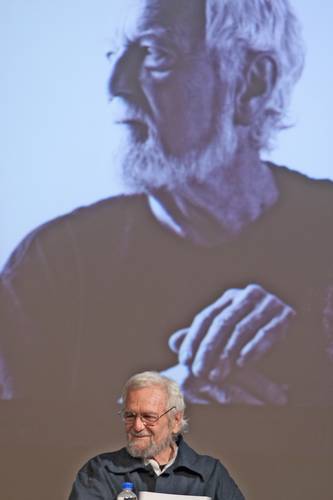 Alan Glass, en la ceremonia de entrega de la Medalla Bellas Artes 2017.