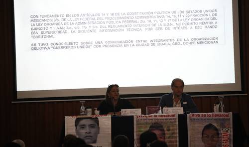 Ángela Buitrago y Carlos Beristain, miembros del GIEI, dieron un informe el viernes pasado, en el que señalaron que sigue la negativa de la Sedena a proporcionar documentos.