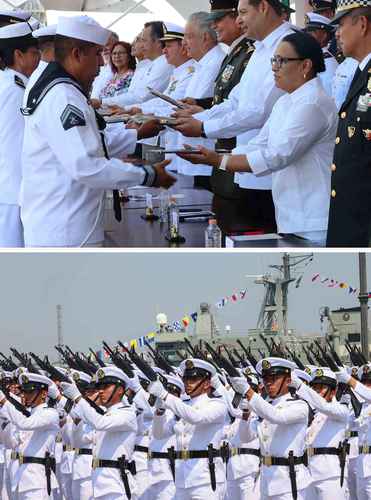 El presidente Andrés Manuel López Obrador encabezó la ceremonia –realizada en la macroplaza del malecón– con motivo del 109 aniversario de la defensa del puerto de Veracruz ante la invasión estadunidense del 21 de abril de 1914.