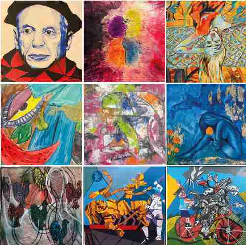 Obras incluidas en la exposición que conmemora el 50 aniversario luctuoso de Picasso, en la Galería Ra del Rey Espacio para las Artes.