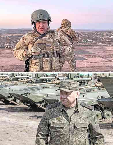 En la imagen de arriba, Yevgueni Prigozhin, quien ha criticado desde hace meses la falta de apoyo de los mandos militares rusos. Sobre estas líneas, el ministro de Defensa, Serguei Shoigu.