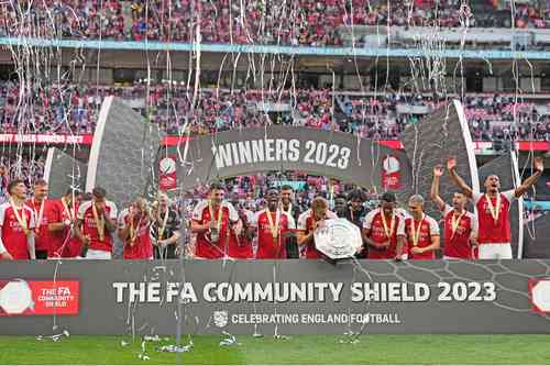 Celebración de los Gunners en el estadio de Wembley.