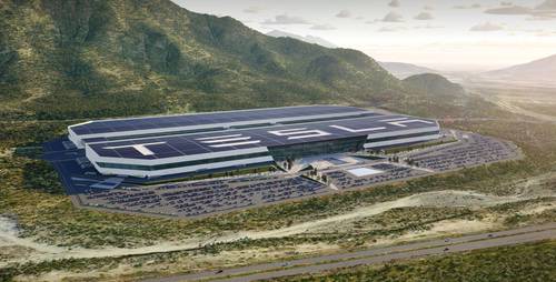 Imagen del proyecto que Tesla construirá en México y que publicó en su cuenta de X, antes Twitter.