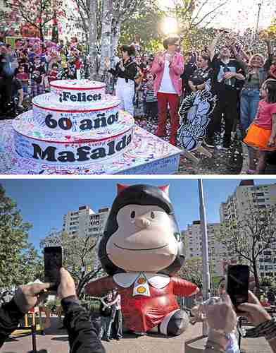 Mafalda, the thoughtful and rebellious girl, celebrated her 60th anniversary