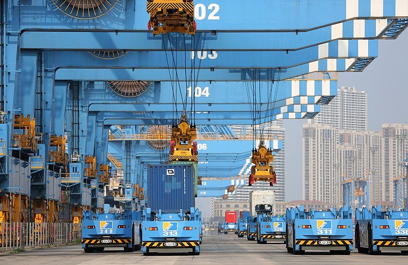 muelle totalmente automático del puerto de Qingdao