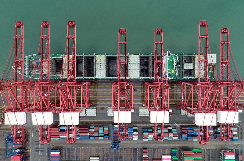 muelle totalmente automático del puerto de Qingdao