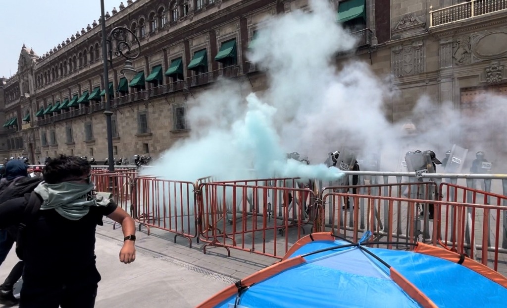 Ayotzinapa college students launch rockets on the Nationwide Palace