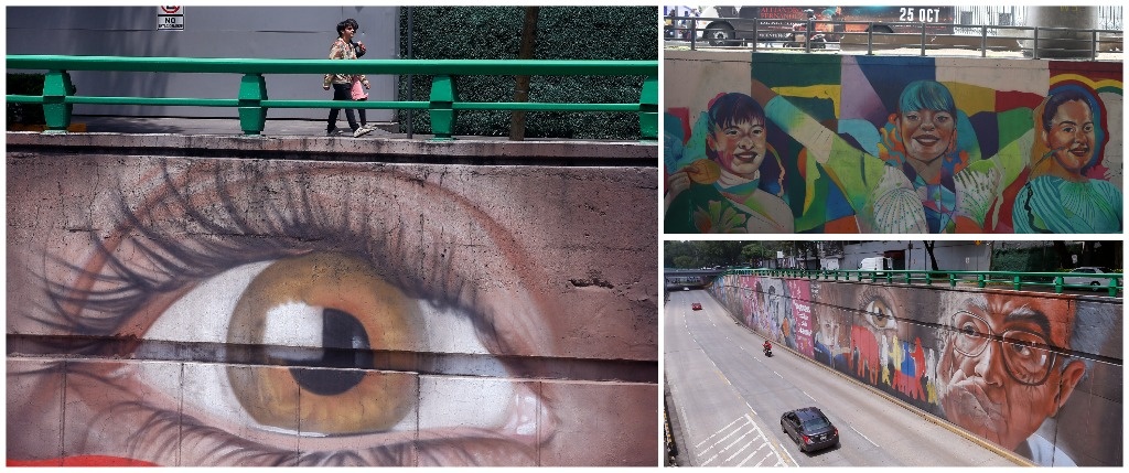 Mural artwork in tribute to Mexican athletes