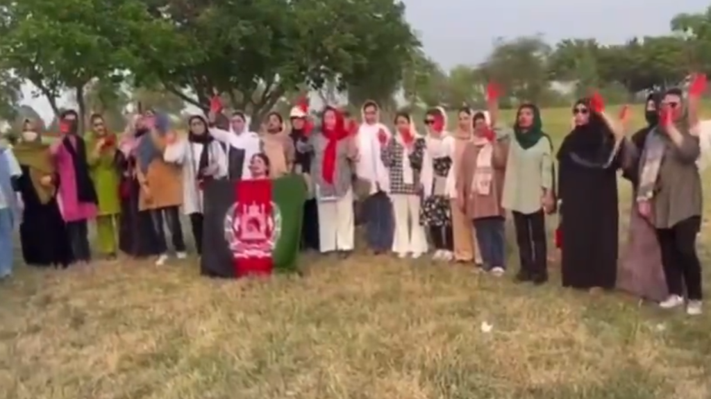 Afghan women protest against public speaking ban by singing