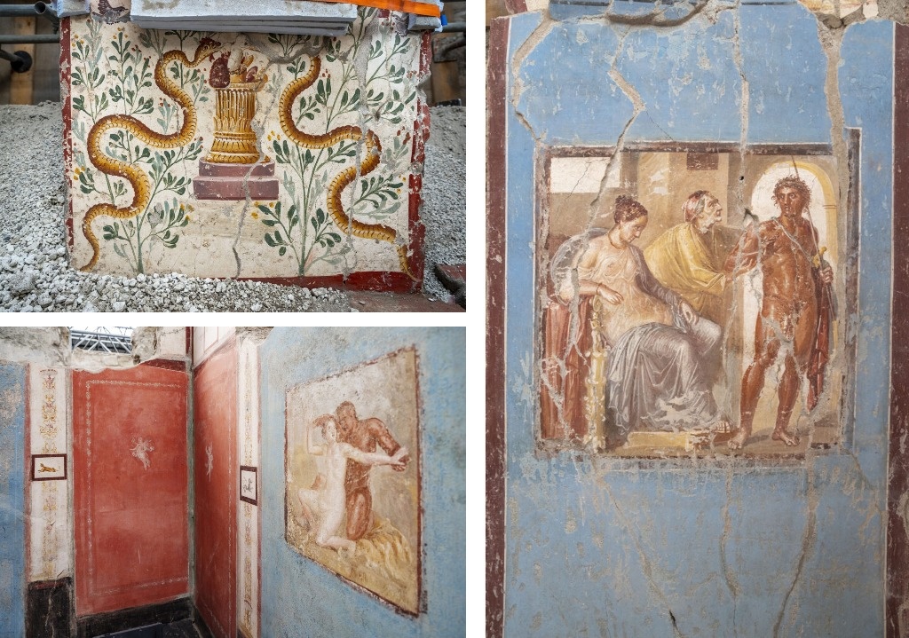 A house with exquisite frescoes discovered at the ancient site of Pompeii