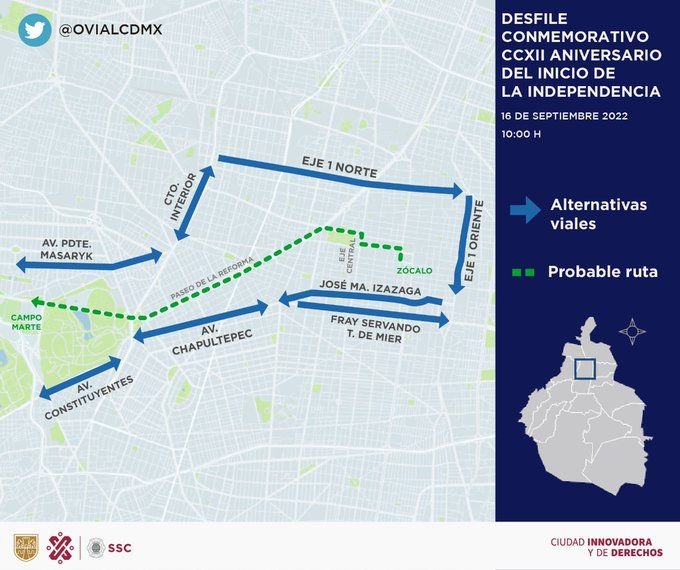 La Jornada La SSCCDMX vigila avenidas del recorrido de desfile militar