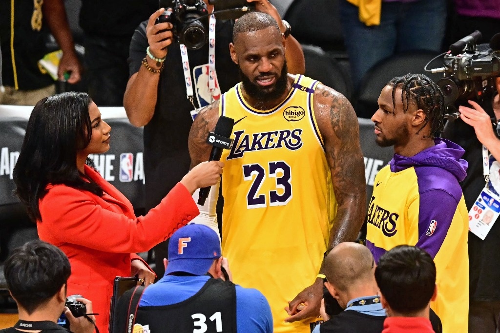 Lebron and Bronny James make history at the start of the NBA