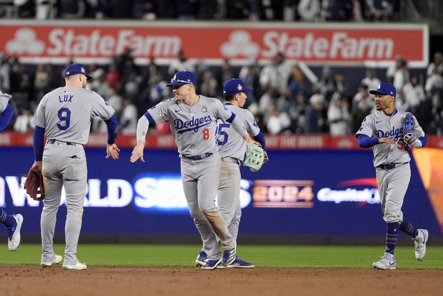 The Dodgers in the clouds; they put the World Series 3-0 against the Yankees