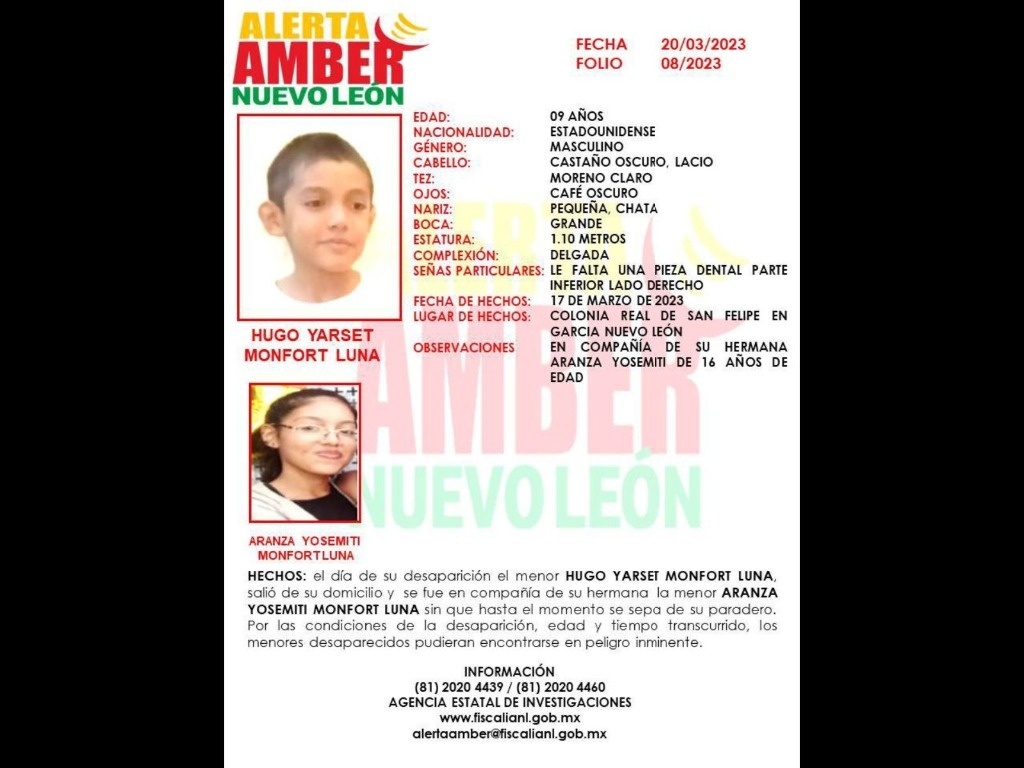 La Jornada Sigue Activa Alerta Amber Por Desaparición De Menores En Nuevo León 3218