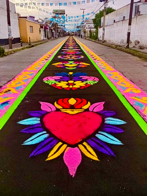 Colorful rugs dress up Santa Clara Coatitla in Ecatepec